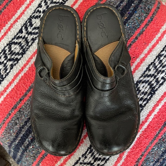 B.o.c. Black leather clogs with silver detail 10 - Picture 1 of 4